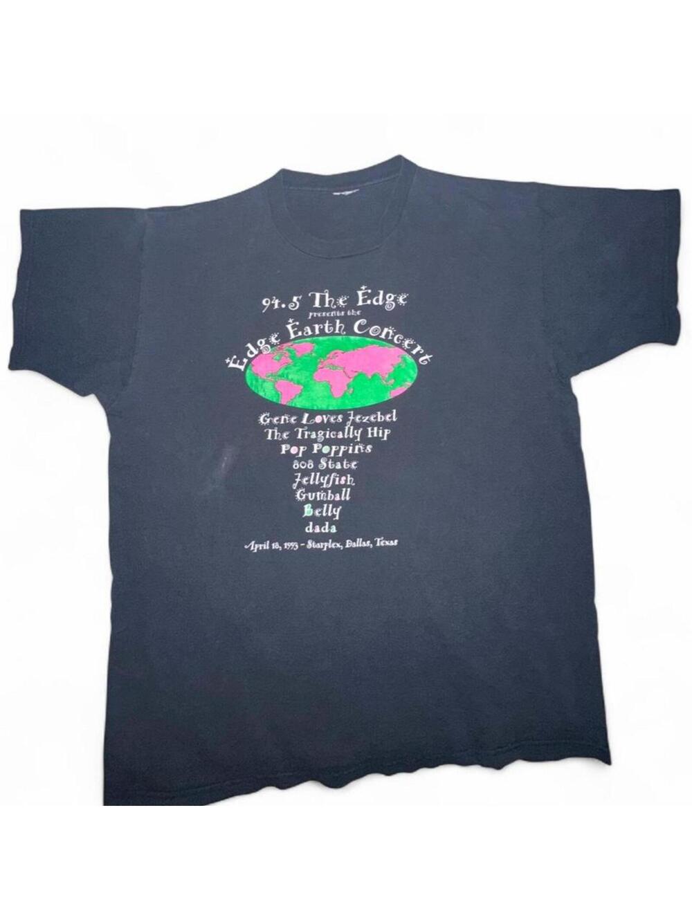 Vintage 1993 Edge Earth Concert Radio Promo Tee – Dallas TX Single Event Shirt